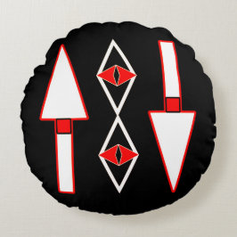 Rood en zwart patroon, Trend-inspiratie Rond Kussen