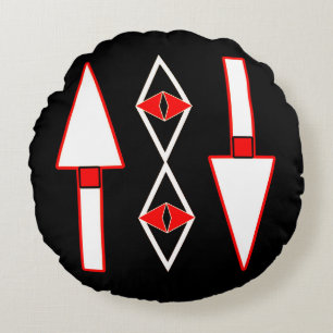 Rood en zwart patroon, Trend-inspiratie Rond Kussen