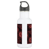 Rood en zwart Perzisch Mandala Star Pattern Waterfles (Achterkant)