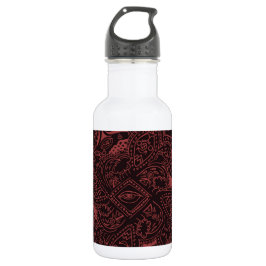 Rood en zwart Perzisch Mandala Star Pattern Waterfles