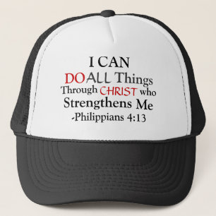 Rood en zwart PHILIPPIANS 4:13 Trucker Pet