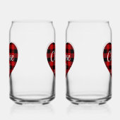 Rood en zwart Plaid Heart Motivatie kunst Blikvorm Glas (Links)