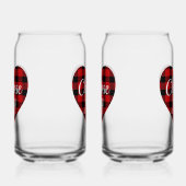 Rood en zwart Plaid Heart Motivatie kunst Blikvorm Glas (Rechts)
