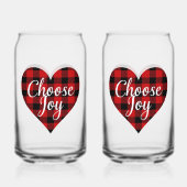 Rood en zwart Plaid Heart Motivatie kunst Blikvorm Glas (Achterkant)