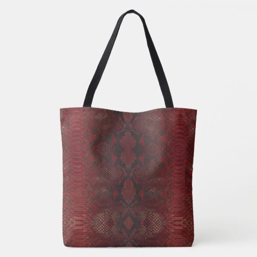 Rood en Zwart Python Print Draagtas (Achterkant)