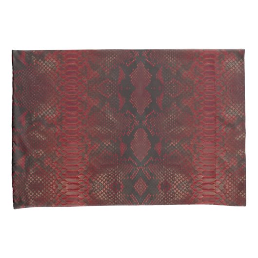 Rood en Zwart Python Print Kussensloop (Voorkant-Rechts)