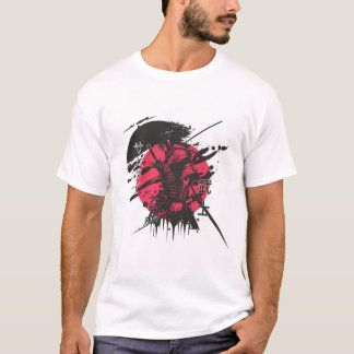 Rood en zwart samurai t-shirt