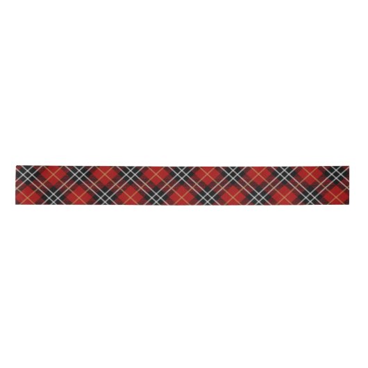 Rood en zwart Schots Tartan Plaid Lint (Voorkant)