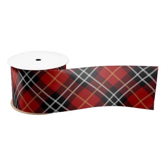 Rood en zwart Schots Tartan Plaid Lint (Spoel)