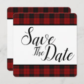 Rood en zwart sparen de Datum Save The Date (Voorkant / Achterkant)