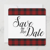 Rood en zwart sparen de Datum Save The Date (Voorkant)