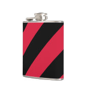 Rood en zwart strookje Vinyl Wrapped Flask, 6 oz. Heupfles (Links)