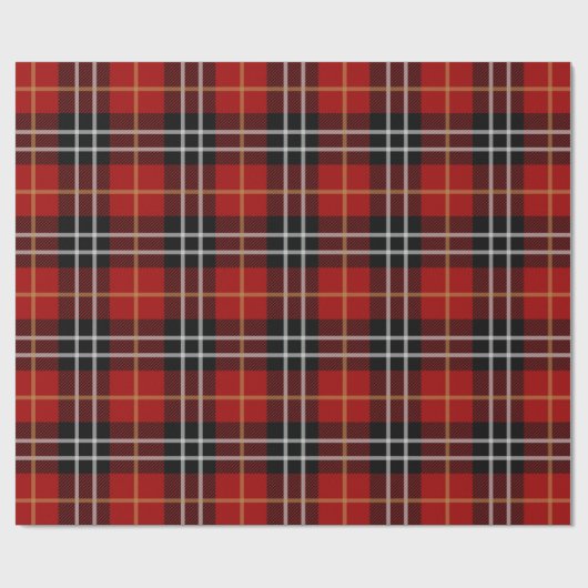 Rood en zwart Tartan Gingham Check Patroon Cadeaupapier (Vlak)