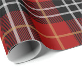 Rood en zwart Tartan Gingham Check Patroon Cadeaupapier (Rol Hoek)