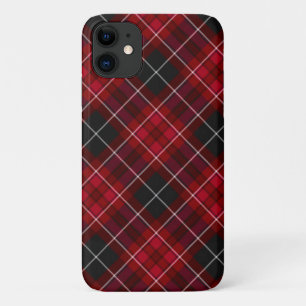 Rood en zwart Tartan Plaid iPhone 11 Hoesje