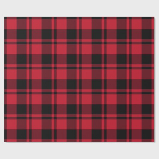 Rood en zwart Tartan Pset Cadeaupapier (Vlak)