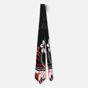 Rood en zwart Tribal Print Stropdas