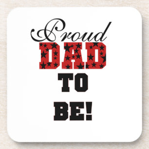 Rood en Zwart Trots Papa om geschenken te zijn Drankjes Onderzetter