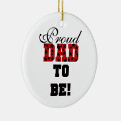 Rood en Zwart Trots Papa om geschenken te zijn Keramisch Ornament (Rechts)