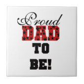 Rood en Zwart Trots Papa om geschenken te zijn Tegeltje (Voorkant)