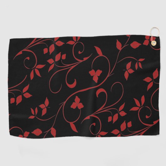 Rood en zwart, verdovend golfhanddoek (Horizontaal)