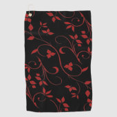 Rood en zwart, verdovend golfhanddoek (Voorkant)