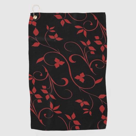 Rood en zwart, verdovend golfhanddoek (Voorkant)
