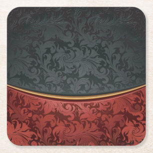 rood en zwart vierkante kartonnen onderzetter