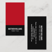 Rood en zwart voegen je eigen logo moderne generie visitekaartje (Voorkant / Achterkant)