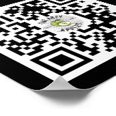 rood en zwart vrolijke Halloween Banner QR-code Poster (Hoek)