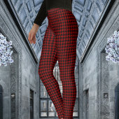 Rood- en zwart-witcontrolepatroon leggings