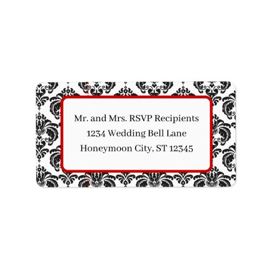 Rood- en zwart-witmasker #4 Stippen verzending Etiket (Voorkant)