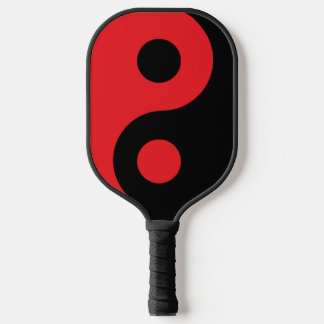 Rood en Zwart Yin Yang-symbool Pickleball Paddle