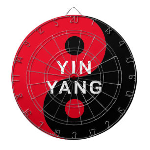 Rood en zwart YinYang symbool aangepaste dartboard Dartbord