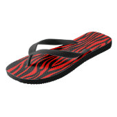 Rood en Zwart Zebra Teenslippers (Schuin)