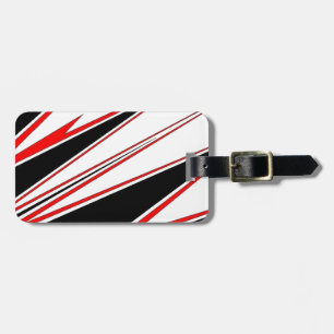 Rood en zwart zig-zag Design van AOM Bagagelabel