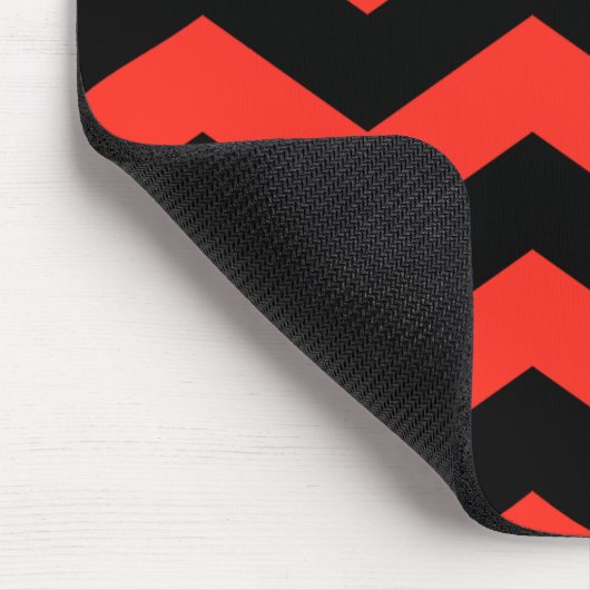 Rood en zwart Zig Zag Pattern Muismat (Hoek)