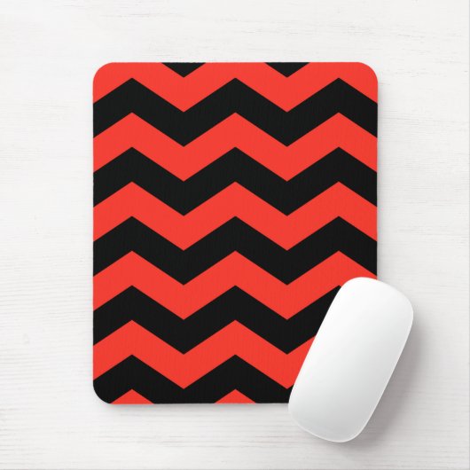 Rood en zwart Zig Zag Pattern Muismat (Met muis)