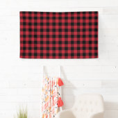 Rood- en zwarte Buffalo-spelachtergrond Spandoek (Insitu)