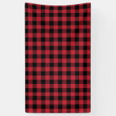 Rood- en zwarte Buffalo-spelachtergrond Spandoek (Verticaal)
