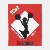 Rood en zwarte Cheerleader Fleece Blanket Deken (Voorkant)