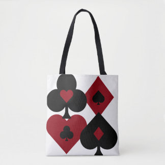 Rood- en zwarte dopjes voor schijfjes tote bag
