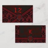 Rood- en zwarte Gothic Plaatskaartje (Voorkant / Achterkant)