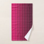 Rood- en zwarte ingecheckte patroongradiënt bad handdoek (Handdoek)