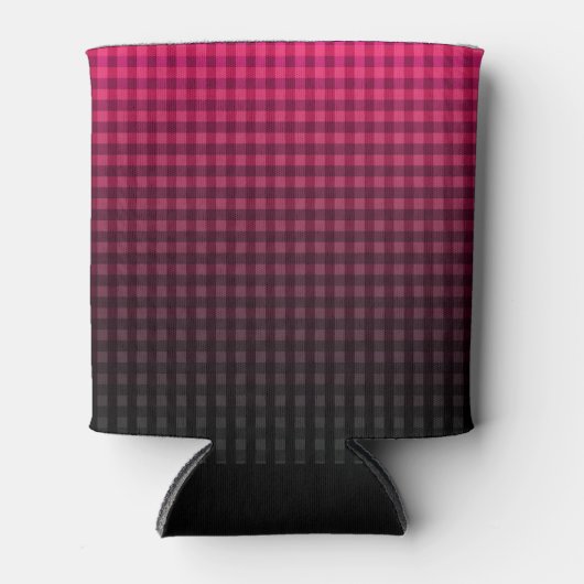 Rood- en zwarte ingecheckte patroongradiënt blikjeskoeler (Voorkant)