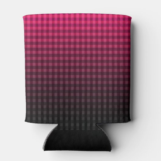 Rood- en zwarte ingecheckte patroongradiënt blikjeskoeler (Achterkant)