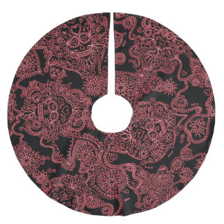 Rood- en zwarte keelrok kerstboom rok