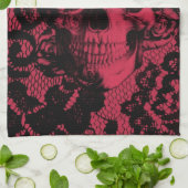 Rood en zwarte keiersschedel. theedoek (Gevouwen)