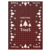 Rood- en zwarte kerstbomen met snowflake tafelkleed (Voorkant)
