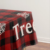 Rood- en zwarte kerstbomen met snowflake tafelkleed (Voorbeeld)
